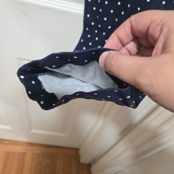 Tommy Hilfiger Navy White Polka Dot Pants Women’s Size 0 Slim Ankle - Picture 5 of 7